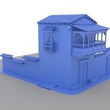 colonial house architecture 3d print model - Mito3D