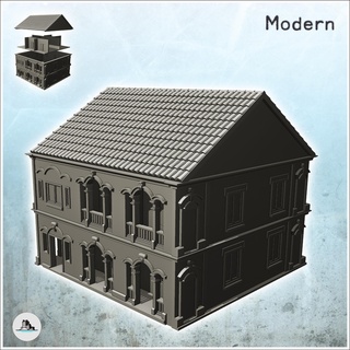 colonial style house tile roof 5 - vietnam war lao cua da nang dong ha hill 937 hue khe sanh building architecture tabletop miniatures scenery wargame game terrain wargaming accessories yankee cold era indochina viet saigon apocalypse conflict team flames 3d print model - Mito3D