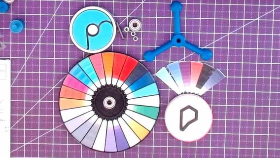 color blender comparison wheel comparing shades spin art tools 3d print model - Mito3D