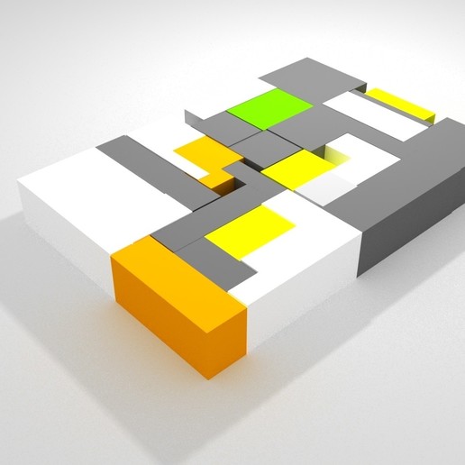 Farbe-Block Spiel Masse asset geometrie Stadt urban Architektur die Blöcke 3D print model - Mito3D