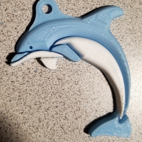 2-cor dolphin remix chave de cadeia jóias 2-cores chaveiro chaveiros 3D print model - Mito3D