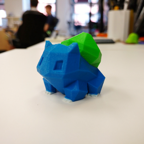 color low-poly bulbasaur juego 3D print model - Mito3D