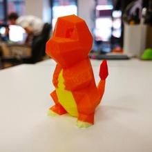 color low-poly charmander game 3d print model - Mito3D