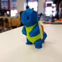 color low-poly squirtle game 3d print model - Mito3D
