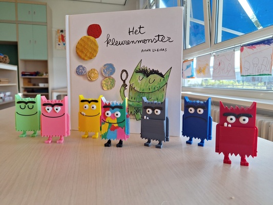 farbe monster farbmuster inspiriert zahlen kinder bildung schule emotionen primär 3d print model - Mito3D