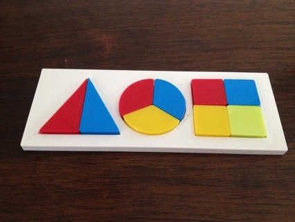 color shape fraction puzzle fractions manipulative mathchallenge shapes puzzles 3d print model - Mito3D