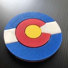 Colorado bayrak bardak altlıkları altlığı Coozie İçmek Amerika Birleşik Devletleri Denver dyi masa ülke 3d print model - Mito3D