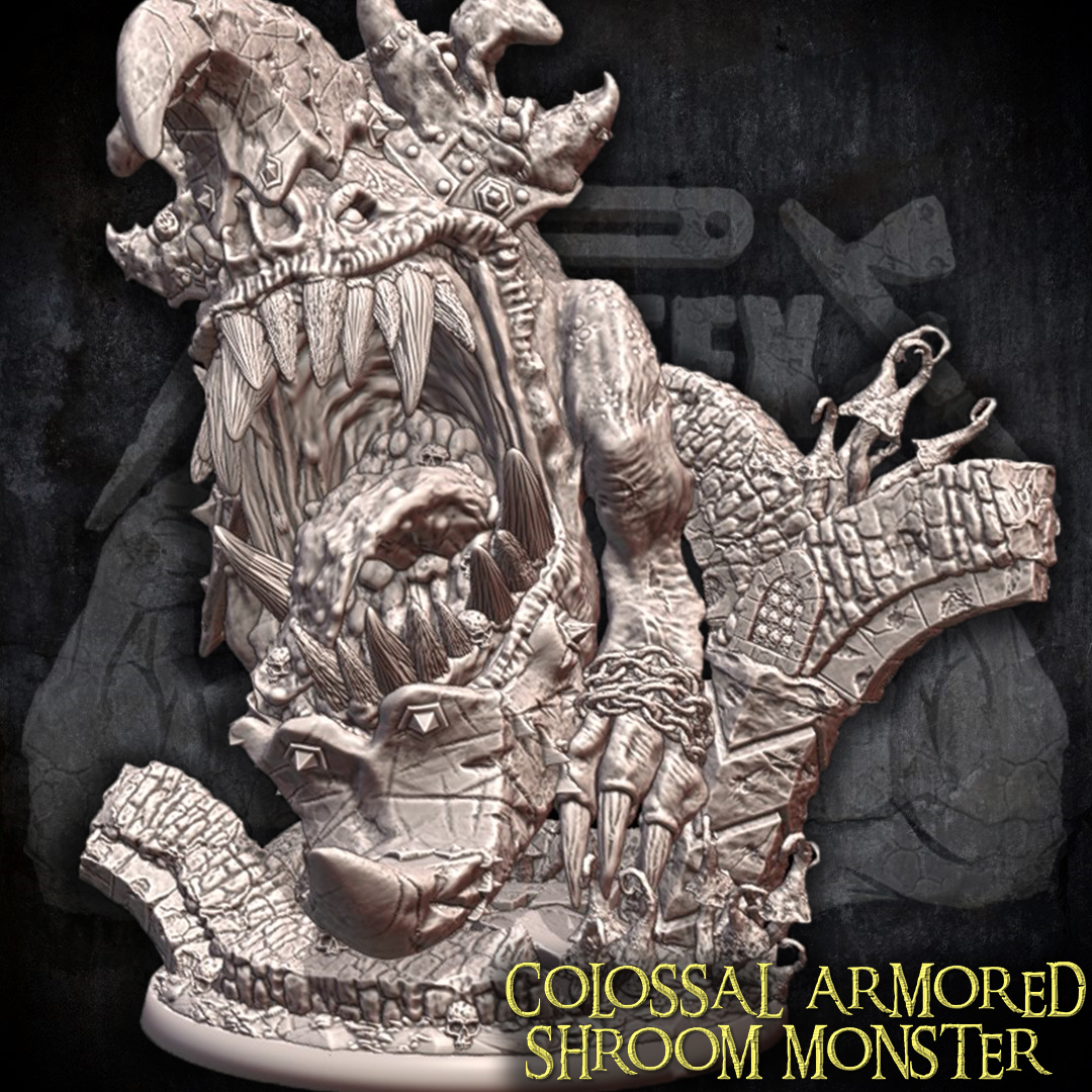 colossal mushroom armored monster squigg Art beast cave ork goblin orc bad moon 3D print model - Mito3D