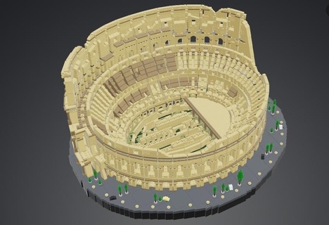 colosseum monument italy le-go style 3d print model - Mito3D