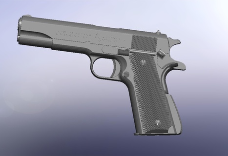 colt 1911 3d stl pistol revolver gun printable 45 beretta taurus fusion 360 imbel 3d print model - Mito3D