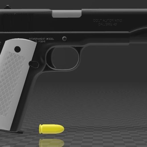 colt 1911 government various usa sidearm firearm pistol gun 3D print model - Mito3D