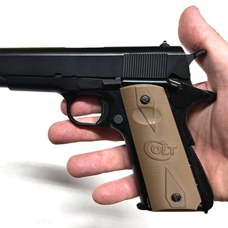 poulain 1911 poignées présupporté droit impression pistolet poignée 3d print model - Mito3D