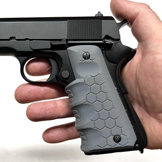 colt 1911 wrap around ergo grip - hexatec colt 1911 pistol grip  3d print model - Mito3D