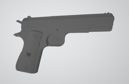 potro m1911 azul pistola escaneado real Talla escanear herramientas kydex moho 3d print model - Mito3D