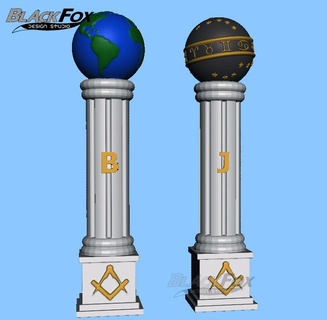 column b j masonic freemason blackfox 3d print model - Mito3D