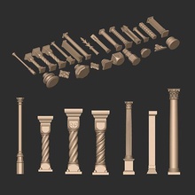 columna clásico de la arquitectura decorativa pack libre oro parte arriba mejor pilar colonna decoración columnas vintage modelo modelos decorativos 3d print model - Mito3D