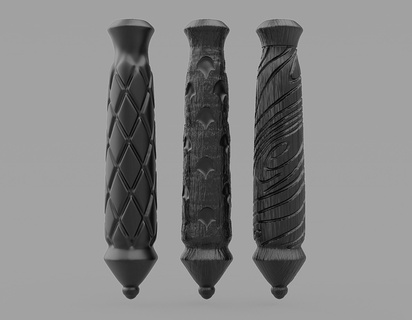 column modular handles wand harry potter ollivanders hogwarts legacy 3dprint resin fdm wizard witch magic stl obj wands masks mask 3d print model - Mito3D