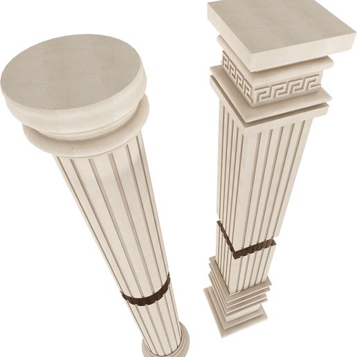 column plaster molding decoration architecture decorative detailed pillar versage 3D print model - Mito3D