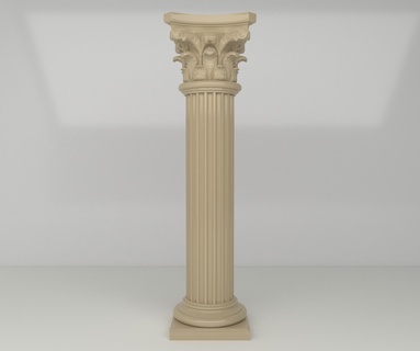 coluna quadrado pedestal 01 decoração esculpido 3dmodel 3d print model - Mito3D