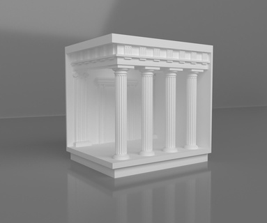 columned walldecor column square pedestal decoration carved 3dmodel decor wallart 3d print model - Mito3D