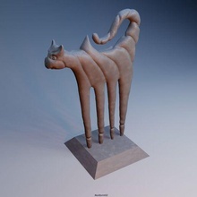 comb cat art decor sculpture toy sculptures 3d print model - Mito3D