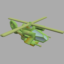 combat helicopter - big army game aircraft 6mm 10mm wargame strategy tactics war 12mm 15mm 3d print model - Mito3D