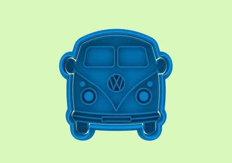 Kombi vw Cutter Dichtung Zuhause Haus Volkswagen Plätzchen Fondant Wagen Auto 3d print model - Mito3D