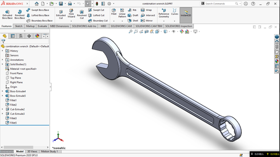combination wrench spanner 3d print model - Mito3D