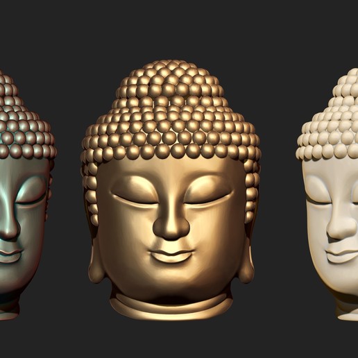 combo set buddha face jewellery jewelry jewel head art sculpture figure traditional religion diamond ring zbrush cnc 3d printable print gold budha buddhism gem jewels pendants 3D print model - Mito3D