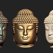 Kombi-set buddha Gesicht Schmuck Juwel Kopf Kunst Skulptur Abbildung die traditionellen religion Diamant-ring zbrush cnc 3d bedruckbar ist drucken gold budha Buddhismus gem Juwelen - Anhänger 3d print model - Mito3D