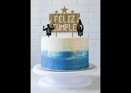 combo topper gâteau messi heureux anniversaire Argentine nationale équipe football fête décoration 3d print model - Mito3D