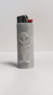 come peace lighter sleeve case alien stocking stuffer unique gift ufo bic 3d print model - Mito3D