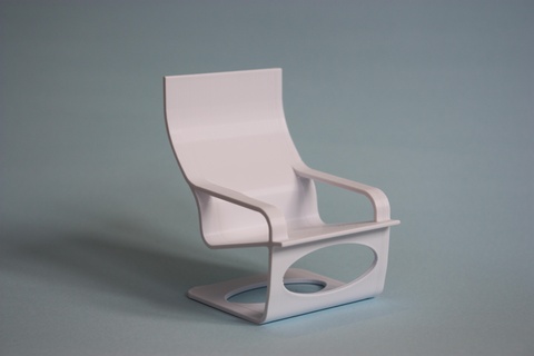 confortable salon chaise miniature meubles 1 12 échelle poupée maison 3d print model - Mito3D