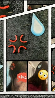 bande dessinée emoji épingle cheveux colère transpiration barrette cosplay 3d print model - Mito3D