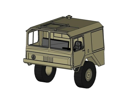coming soon slkw f cabine 1 10 14 one cat rc truck austria federal armed forces military 6x6 3d print model - Mito3D