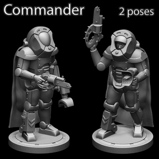 comandante sci fi ciencia ficción miniaturas soldado 3d print model - Mito3D