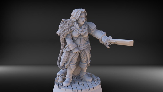 commander lion syfy 42k tabeltop 28mm galactic hq comander death astra millitarum imperial army 25mm base 3d print model - Mito3D