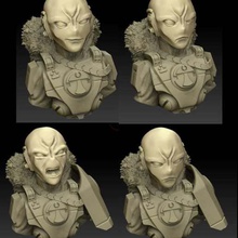 commander snowmane bust heads alien head tau wargaming warhammer 40k people 3d print model - Mito3D