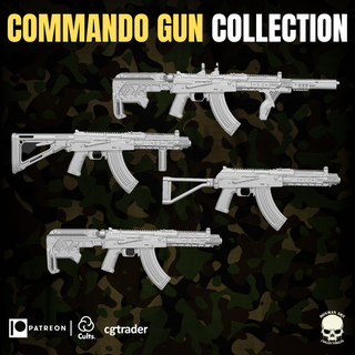 commando gun collection action figures gi joe classified force valaverse figure military duke cobra trooper mezco punisher 3d print model - Mito3D