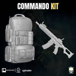 commando kit 3d printable file action figures gi joe mezco marvel legends classified force accesory gear backpack bag 3d print model - Mito3D