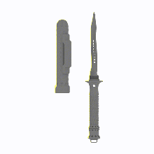 commando knife toy weapon survive 3d print model - Mito3D