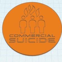 ticari intihar logosu coaster sanat işaretleri logolar & bass davul 3d print model - Mito3D