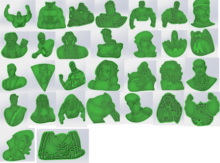 ticari kullanım lisans x men kurabiye kesiciler paket 30 farklı karakterler ev kesici Ayarlamak paketlemek 3d print model - Mito3D