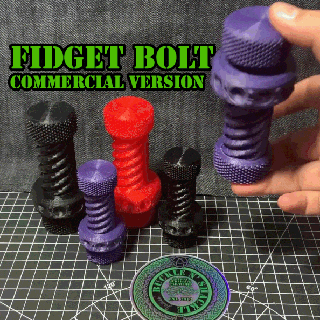commercial version - fidget bolt keychain hole nut toy knurled stim anxiety purge 3d print model - Mito3D