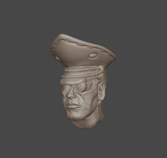 comissário cabeça miniatura martelo guerra 40k liquidificador esculpir chapéu olho jogos 3d print model - Mito3D