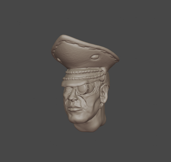 commissario testa miniatura warhammer 40k miscelatore scolpire cappello occhio wargaming 3d print model - Mito3D