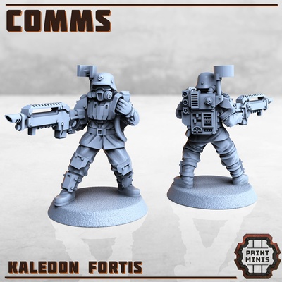 comms troop - kaledon fortis troops military army squad sci-fi grimdark communication 3d print model - Mito3D