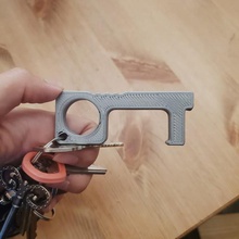 compact covid sanitary key keychain touchless 3d print model - Mito3D