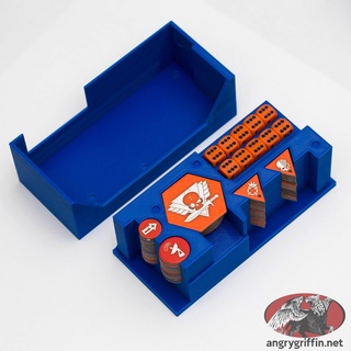 compact dice token holder kill team 2021 dark etc - magnet ready wargaming accessories 3d print model - Mito3D