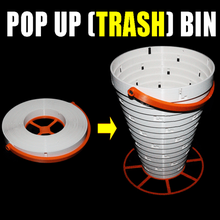 compact pop trash bin print-in-place gadget bucket basket trashcan transformer 3d print model - Mito3D